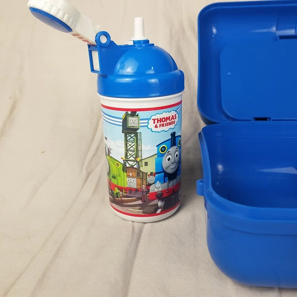 Thomas Train & Friends Lunch Box Kids Blue Like New thermos food stay Pecoware